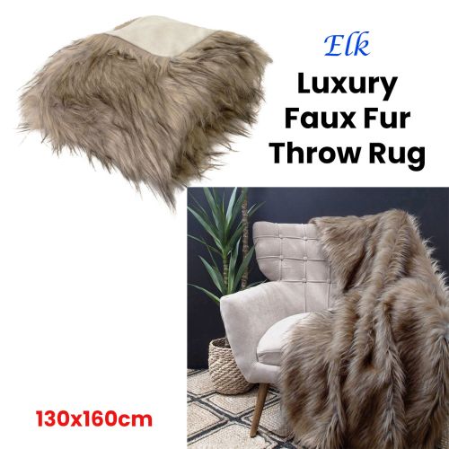 Elk Luxury Faux Fur Throw 130 x 160cm by J Elliot Home