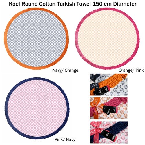 Koel Round Cotton Turkish Towel 150 cm Diameter by J.elliot