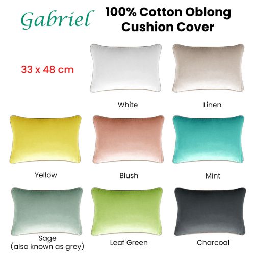 Gabriel 100% Cotton Oblong Cushion Cover 33 x 48 cm by J.elliot