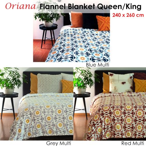 Oriana Flannel Blanket 240 x 260cm by J.elliot