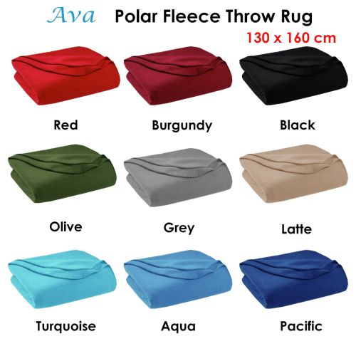 Ava Polar Fleece Throw Rug 130 x 160 cm by IDC Homewares