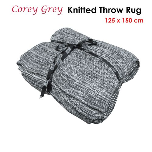 Corey Grey Throw Rug 125 x 150 cm by J.elliot