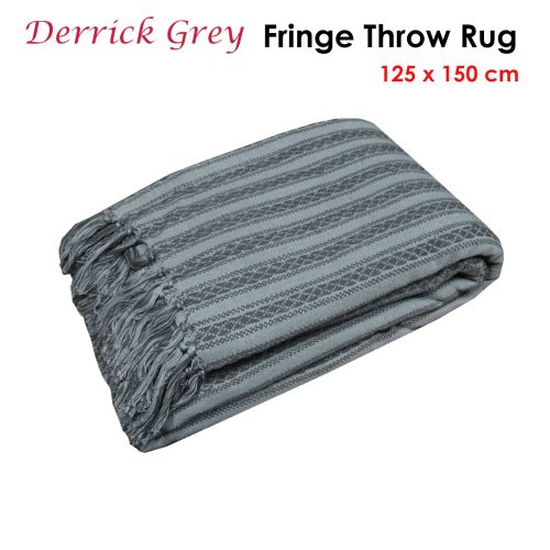 Derrick Grey Throw Rug 125 x 150 cm by J.elliot