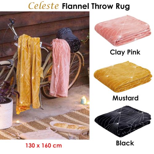 Celeste Flannel Throw Rug 130 x 160 cm by J.elliot