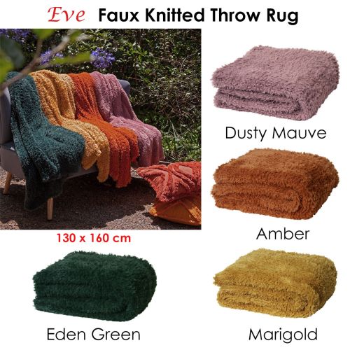 Eve Faux Knitted Throw Rug 130 x 160 cm by J.elliot