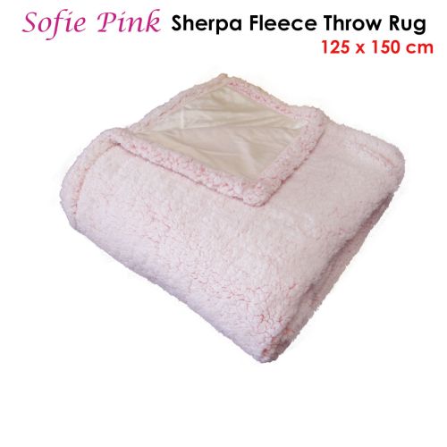 Sofie Sherpa Fleece Throw Rug 125 x 150 cm by IDC Homewares