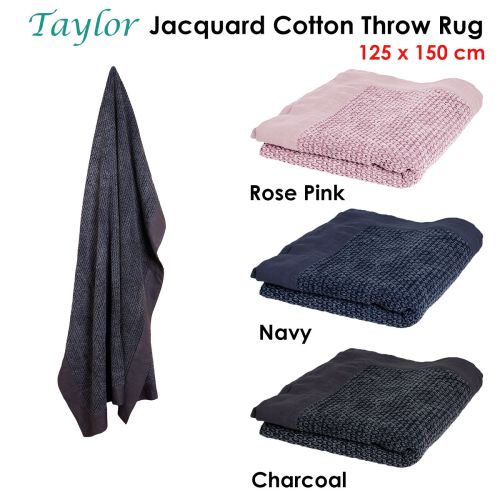 Taylor Cotton Jacquard Throw Rug 125 x 150 cm by J.elliot