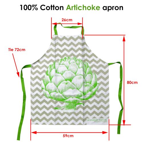 Artichoke 100% Cotton Apron 59 x 80cm