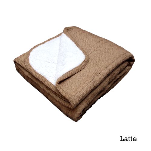 Cable Knit Sherpa Throw 127 x 152 cm