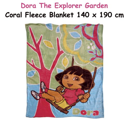 Dora The Explorer Garden Coral Fleece Blanket 140 x 190cm