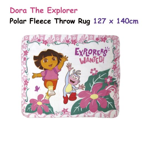 Dora The Explorer Wanted Polar Fleece Throw Rug 127 x 140cm