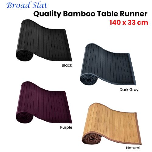 Broad Slat Bamboo Table Runner 140 x 33cm