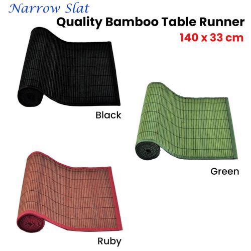 Narrow Slat Bamboo Table Runner 140 x 33cm