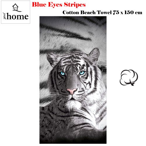 Blue Eyes Stripes Tiger Bath Beach Towel by Just Home