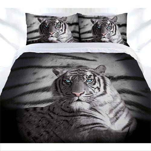 Blue Eyes Stripes Tiger Quilt Cover Set by Just Home