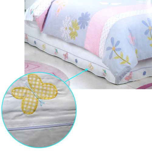Butterfly Patch Embroidered Polyester Cotton Valance Single