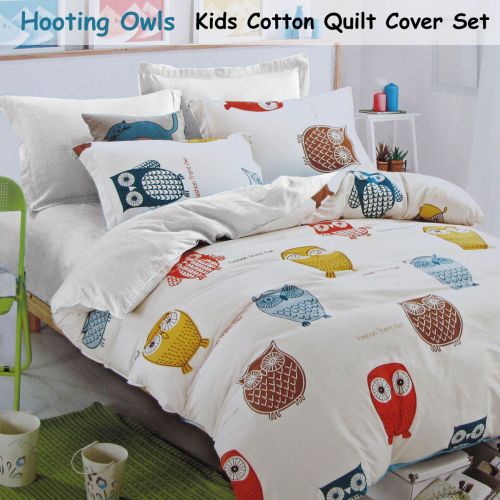 Hooting Owls Multi Cotton Quilt Cover Set