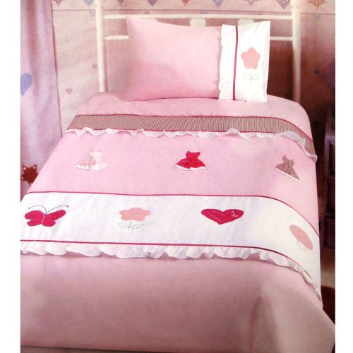 Cara Girls Dresses Embroidered Quilt Cover Set Single