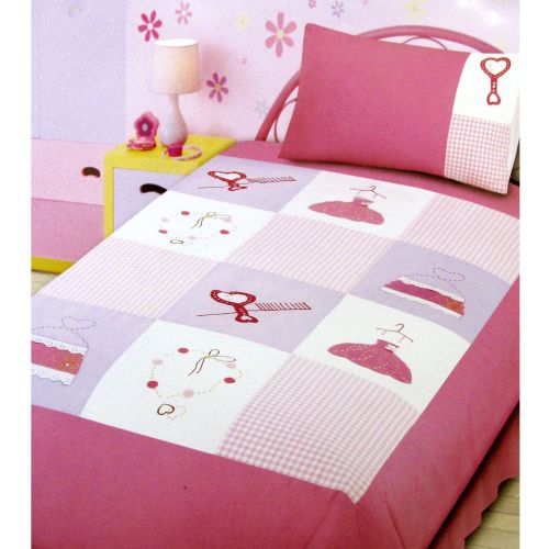 Diva Girls Accessories Embroidered Quilt Cover Set Single