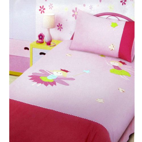 Fairies Embroidered Quilt Cover Set Single