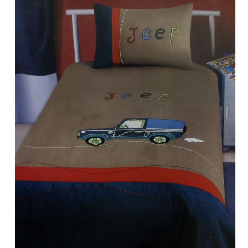 Jeep Wrangler Collection Embroidered Quilt Cover Set Single