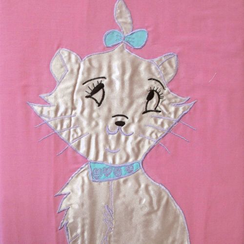 Kitty Cat Embroidered Quilt Cover Set Single