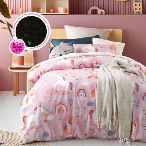 Dream Big Glow in the Dark Quilt Cover Set by Happy Kids