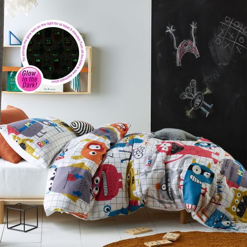 Monster Squad Glow in the Dark Quilt Cover Set by Happy Kids
