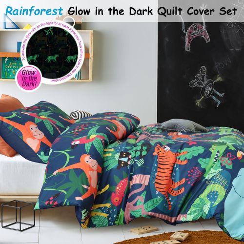 Rainforest Glow in the Dark Quilt Cover Set by Happy Kids