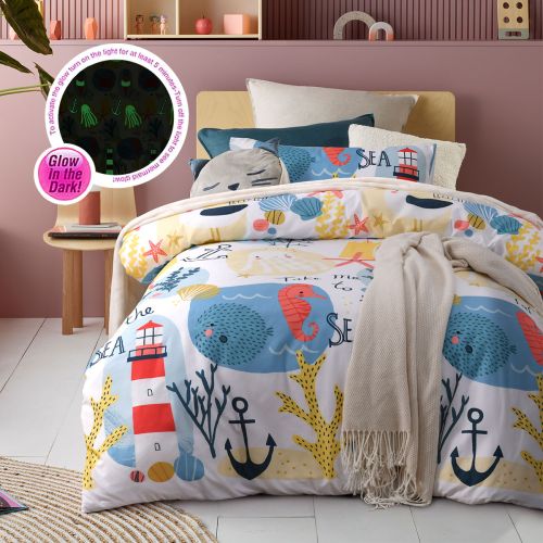 Seaside Glow in the Dark Quilt Cover Set by Happy Kids