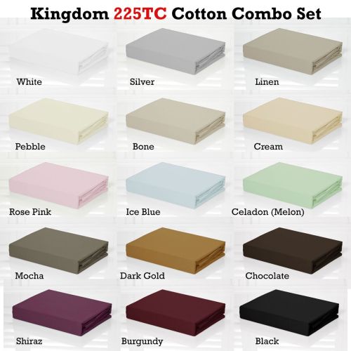 250TC 100% Cotton Percale Combo Set by Kingdom