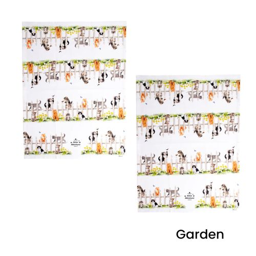 Set of 2 Kitten Adventures Cotton Kitchen Tea Towels 50 x 70 cm
