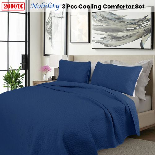 2000TC Nobility Cooling Embroidered 3 Pcs Comforter Set by Shangri La