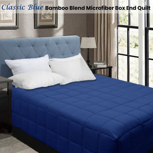 Bamboo Blend Microfiber Box End Quilt Classic Blue by Shangri La