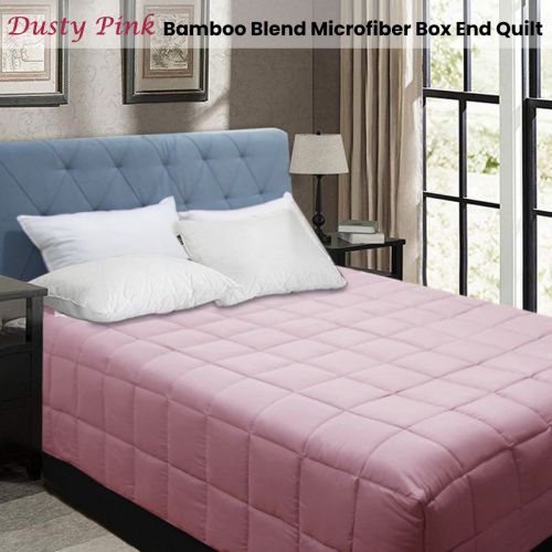 Bamboo Blend Microfiber Box End Quilt Dusty Pink by Shangri La