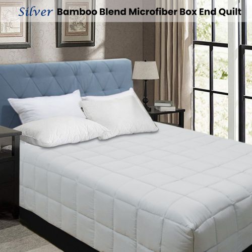Bamboo Blend Microfiber Box End Quilt Silver by Shangri La