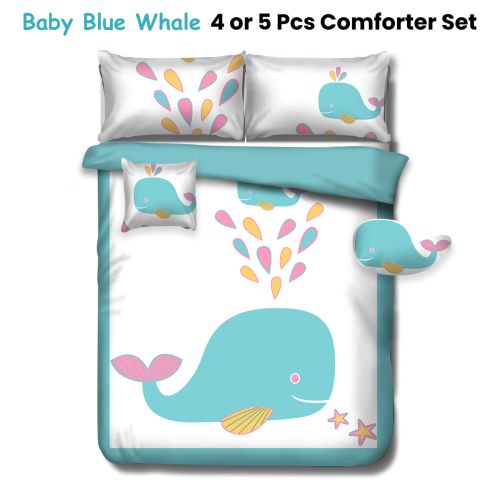 Baby Blue Whale Kids Advventure 4 or 5 Pcs Comforter Set by Ramesses