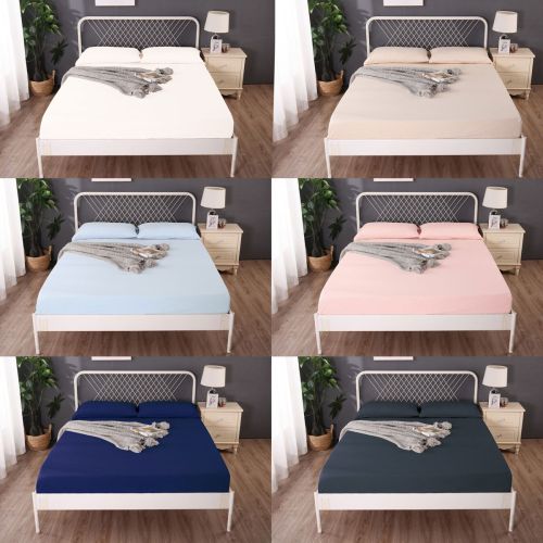 1000TC Bamboo Linen Blend Fitted Sheet Combo Set by Ramesses
