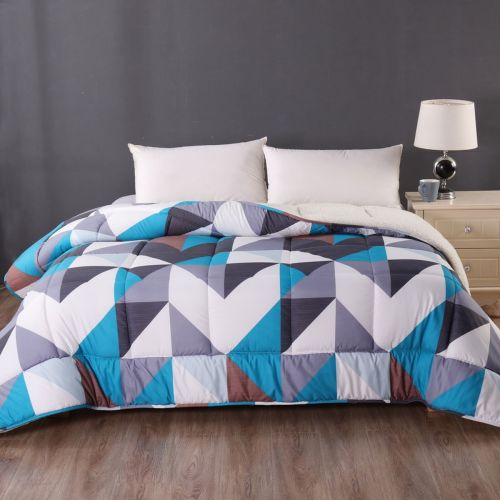 Parallelogram 1 Pc Printed Sherpa Comforter by Ramesses