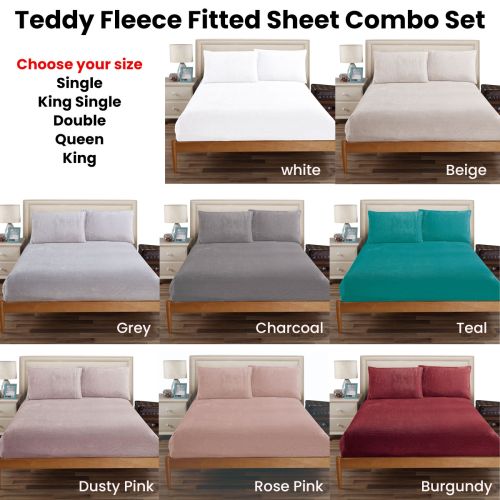 Teddy Fleece Fitted Sheet Combo Set by Ramesses