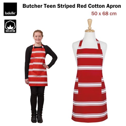 Butcher Cotton Teen Apron Red by Ladelle