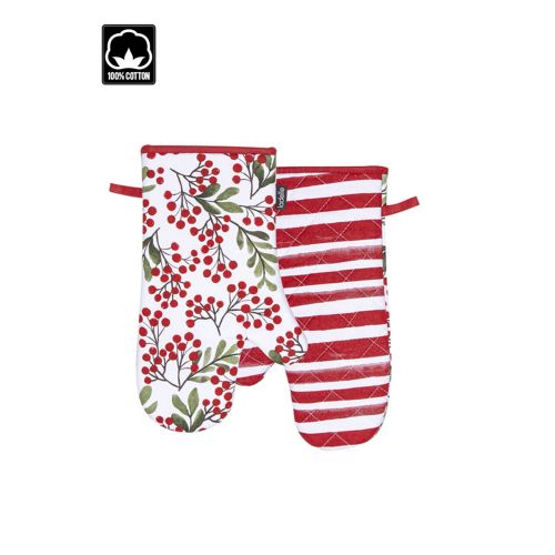 Berry Berry Christmas Set of 2 Oven Mitts 18 x 33 cm by Ladelle