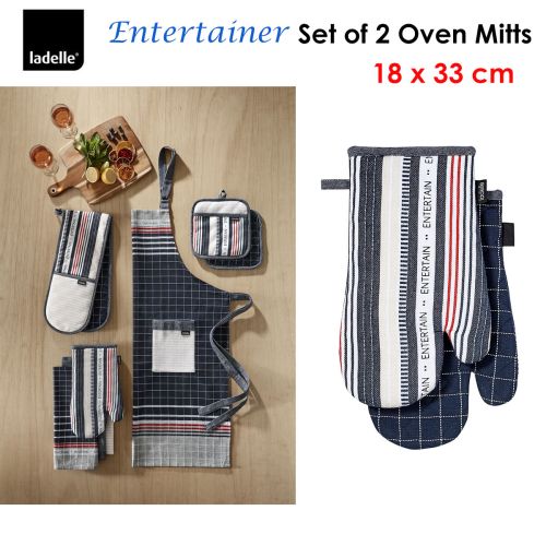 Entertainer Charcoal Set of 2 Oven Mitts 18 x 33 cm by Ladelle