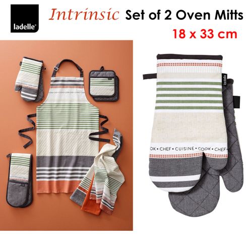 Intrinsic Grey Set of 2 Oven Mitts 18 x 33 cm by Ladelle