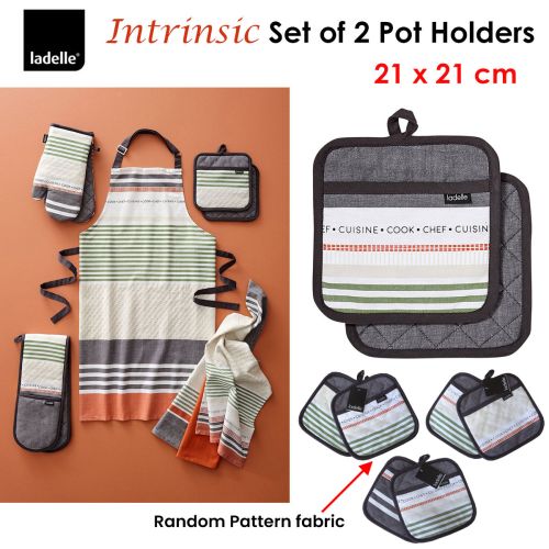 Intrinsic Grey Set of 2 Pot Holders 21 x 21 cm by Ladelle