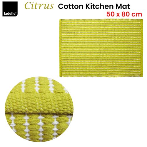 Classic Citrus 100% Cotton Kitchen Mat Rug 50 x 80 cm by Ladelle