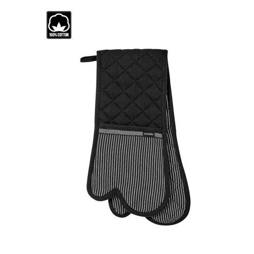 Professional Series Stripe Black Double Oven Mitt 20 x 94 cm by Ladelle