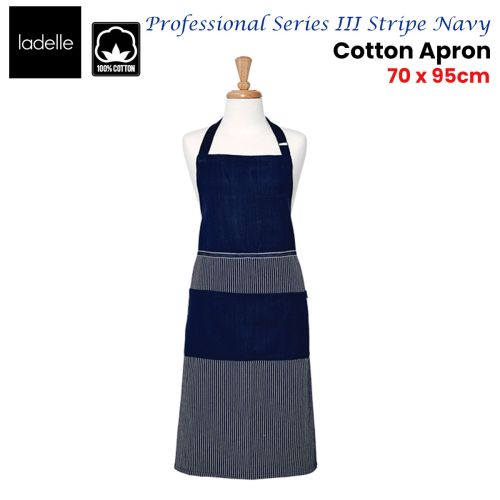 Professional Series Stripe Navy Cotton Apron 70 x 95 cm by Ladelle