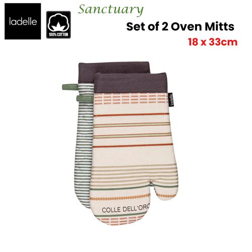 Sanctuary Cream Set of 2 Oven Mitts 18 x 33 cm by Ladelle