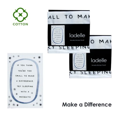 Set of 2 Novelty Positivity Cotton Tea Towels 45 x 70 cm by Ladelle